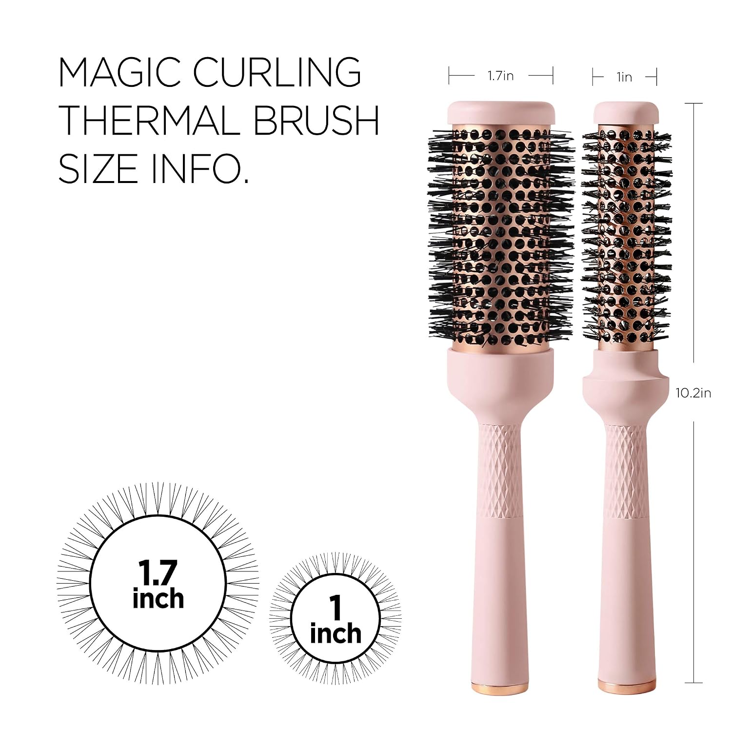 Magic Curling Round Brush (1 Inch) - Non-electronic, Self-Standing Round Brush, Great Blowout, Ceramic Coated Barrel, Quick Styling