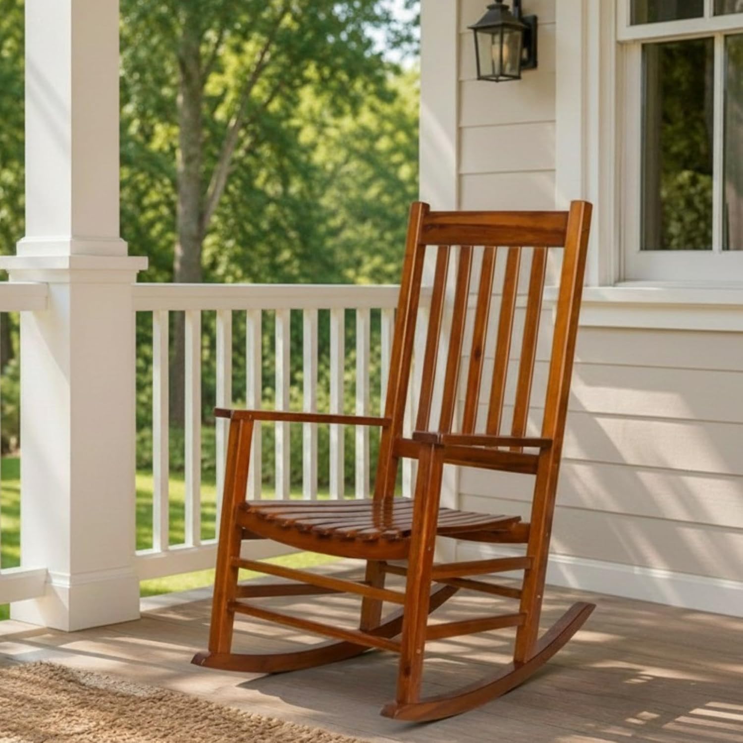 Shine Company 4332WT Vermont Porch Rocker, White (2nd Gen)