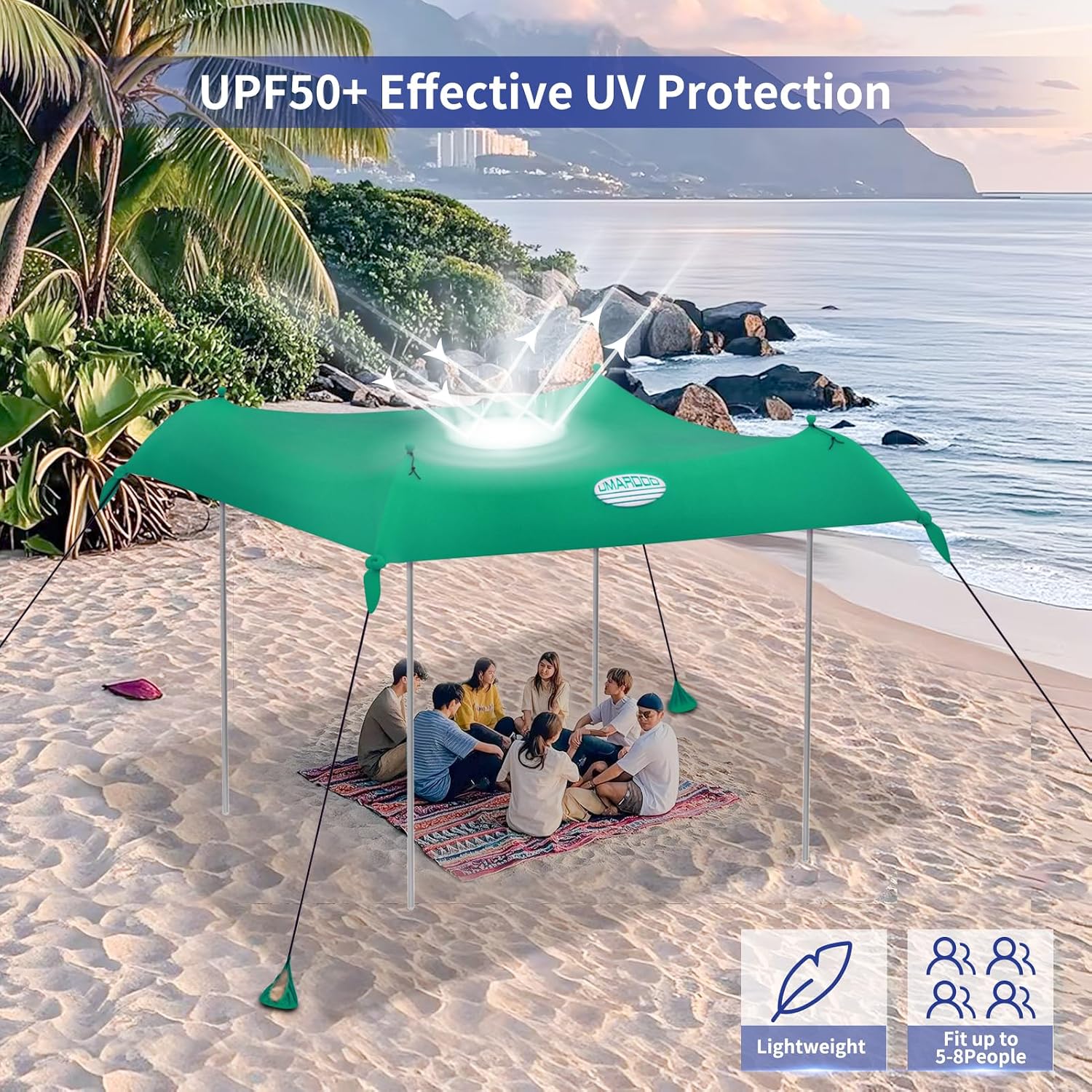 UMARDOO Family Beach Tent Canopy Sun Shade Portable 10×10FT