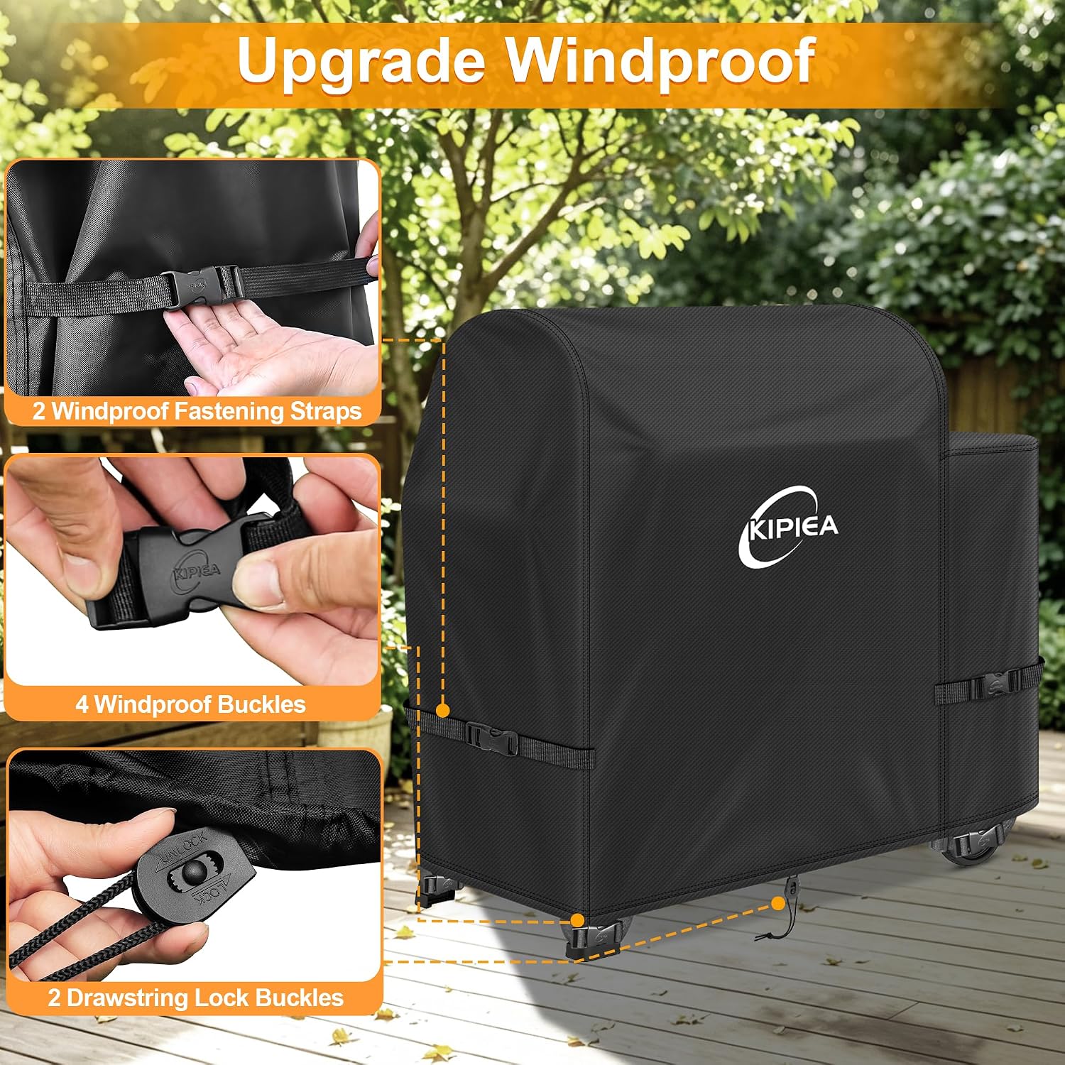 600D Vertical Smoker Cover for Pit Boss 3/4 / 5/7 Series, Waterproof Pellet Grill Cover, 73550, UV Resistant, No Tear, No Fading
