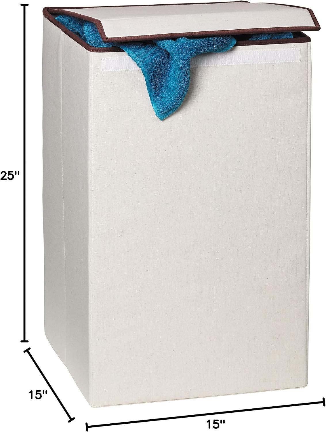 Honey-Can-Do Rectangular Collapsible Hamper with Lid, Natural