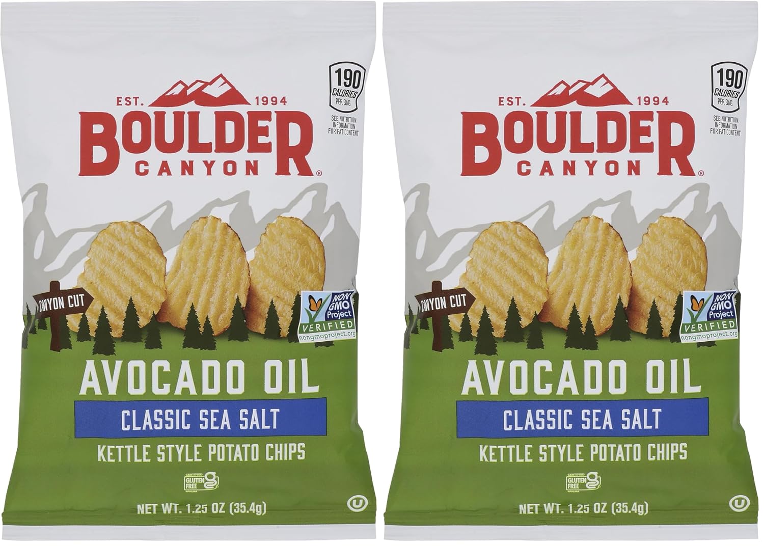 Boulder Canyon Avocado Oil Sea Salt Potato Chips 6 Count, 1.25 OZ