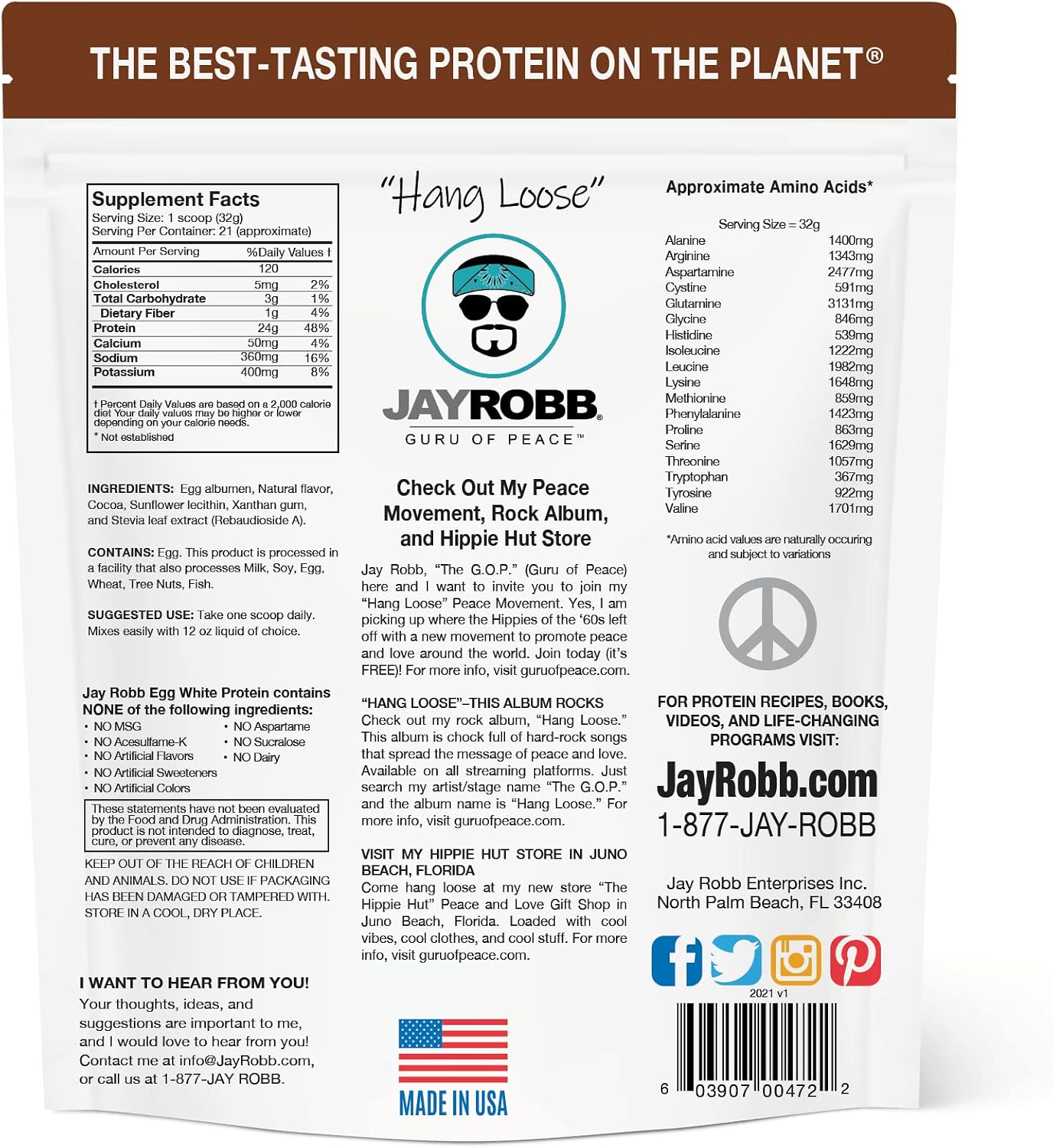 JAYROBB Vanilla Egg White Protein 24 oz, 1.5 Pound Bag