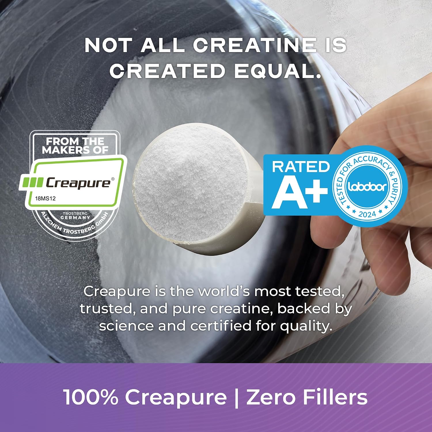 Muscle Feast Creapure Creatine Monohydrate Powder, Unflavored (300g) | Vegan, Non-GMO, Keto Friendly Mass Gainer, Muscle Recovery Supplement & Trusted Creatine for Muscle Growth, Creatine Powder