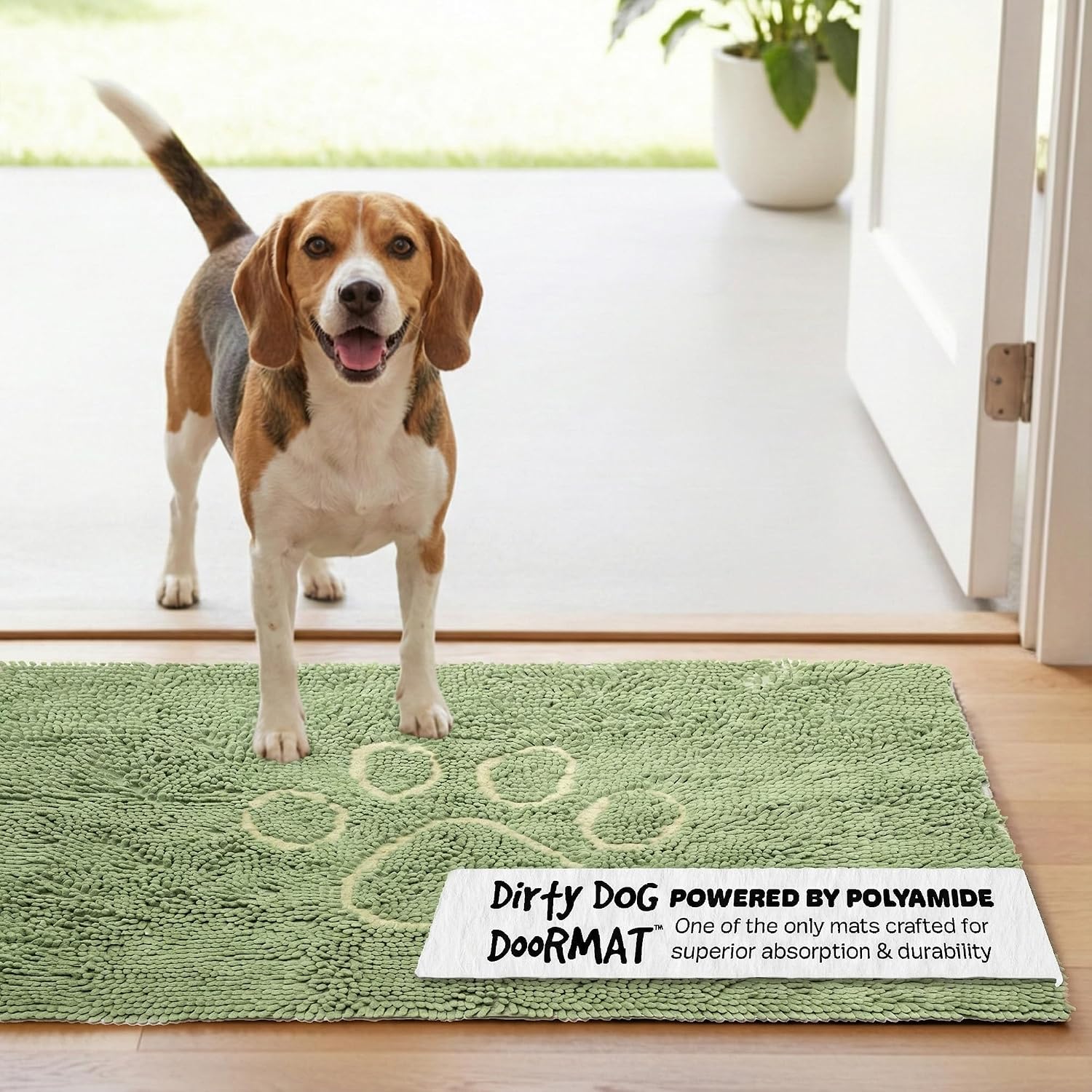 Dog Gone Smart Dirty Dog Doormat - Fast Drying Rug with Super Gripper Backing for Clean Floors - Super Absorbent and Machine Washable Mat for Muddy Paws - Grey