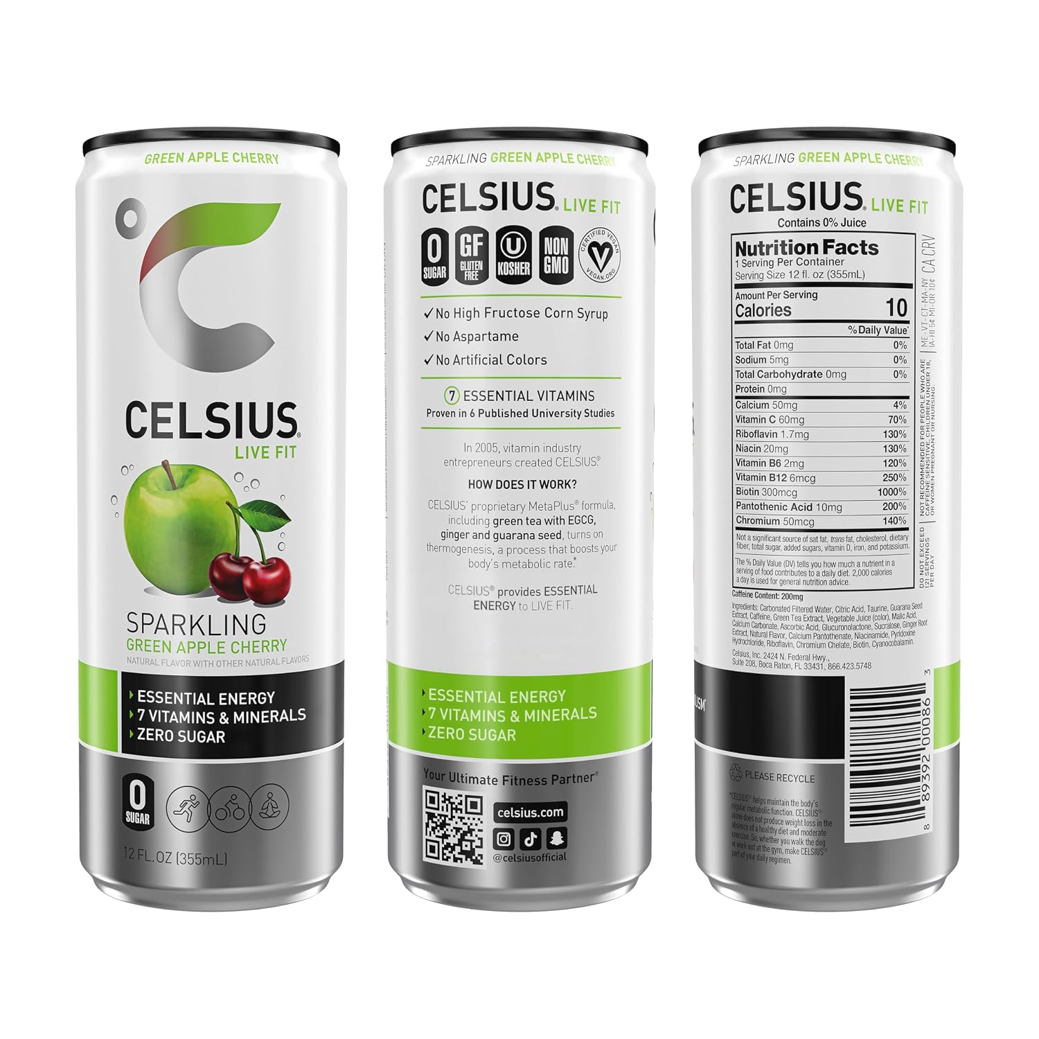 CELSIUS Sparkling Cola, Sugar Free Energy Drink, 12 Fl Oz (Pack of 12)