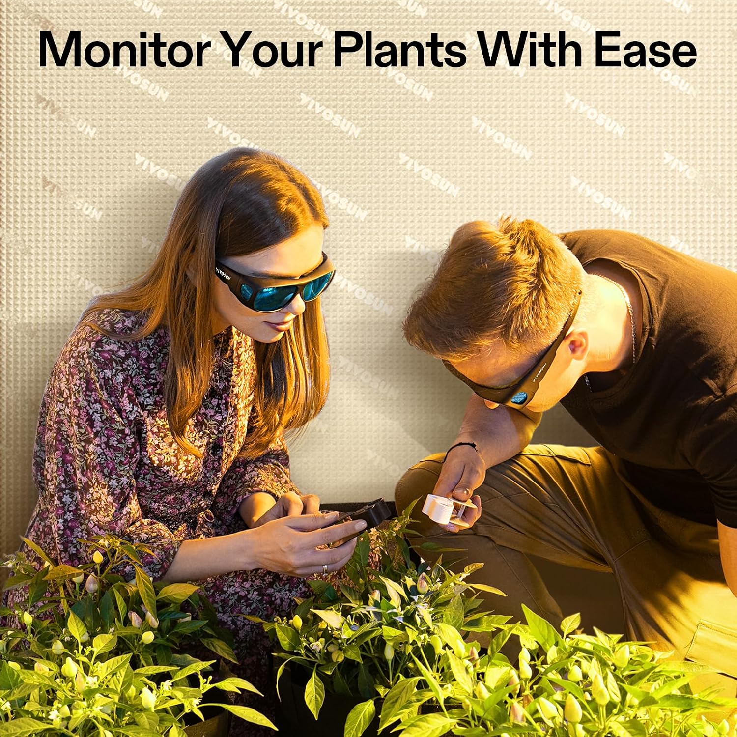 VIVOSUN Indoor Hydroponics LED Grow Room Glasses with Glasses Case