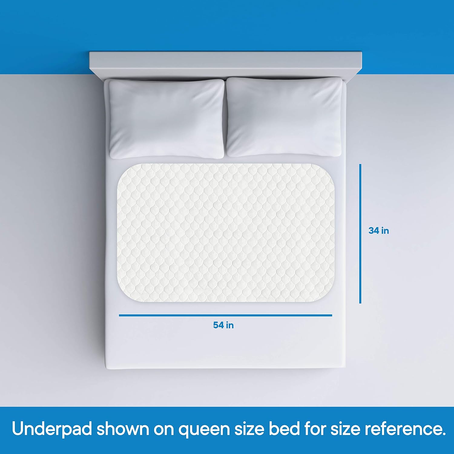RMS Ultra Soft 4-Layer Washable and Reusable Incontinence Bed Pad, 34"x36" | Premium Quilted Bed Pad for Incontinence, waterproof reusable protector helps keep mattresses, furniture and wheelchairs dry