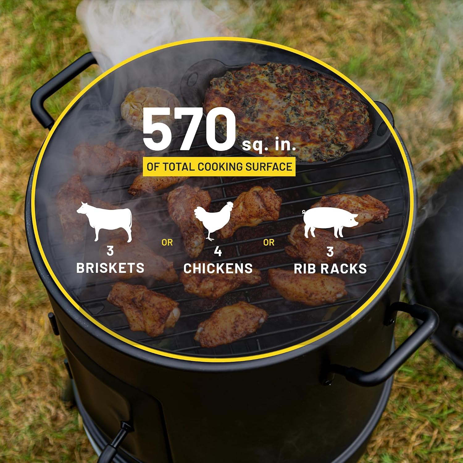 Char-Broil Bullet Charcoal Smoker 16" - 18202075,Black