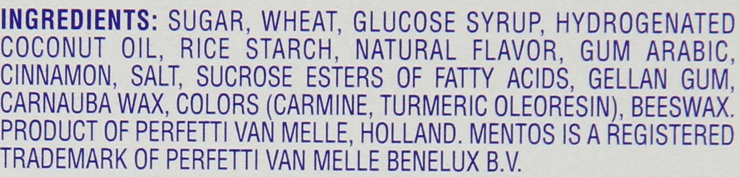 Mentos Chewy Mint Candy Roll, Cinnamon, 14 Pieces Per Roll, 15 Count Pack