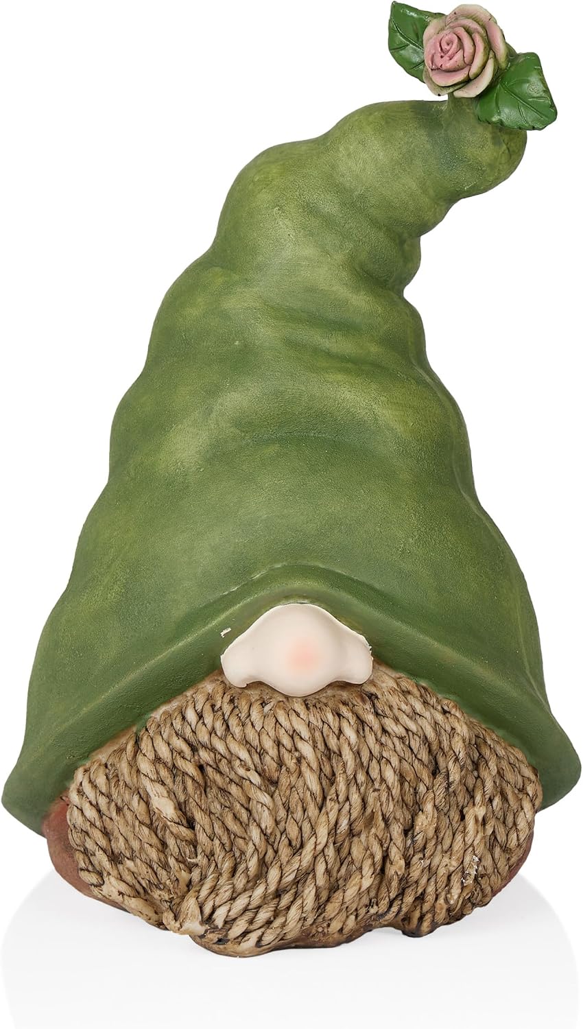 Alpine Corporation 12" Tall Traditional Outdoor Garden Gnome Yard Statue Decoration