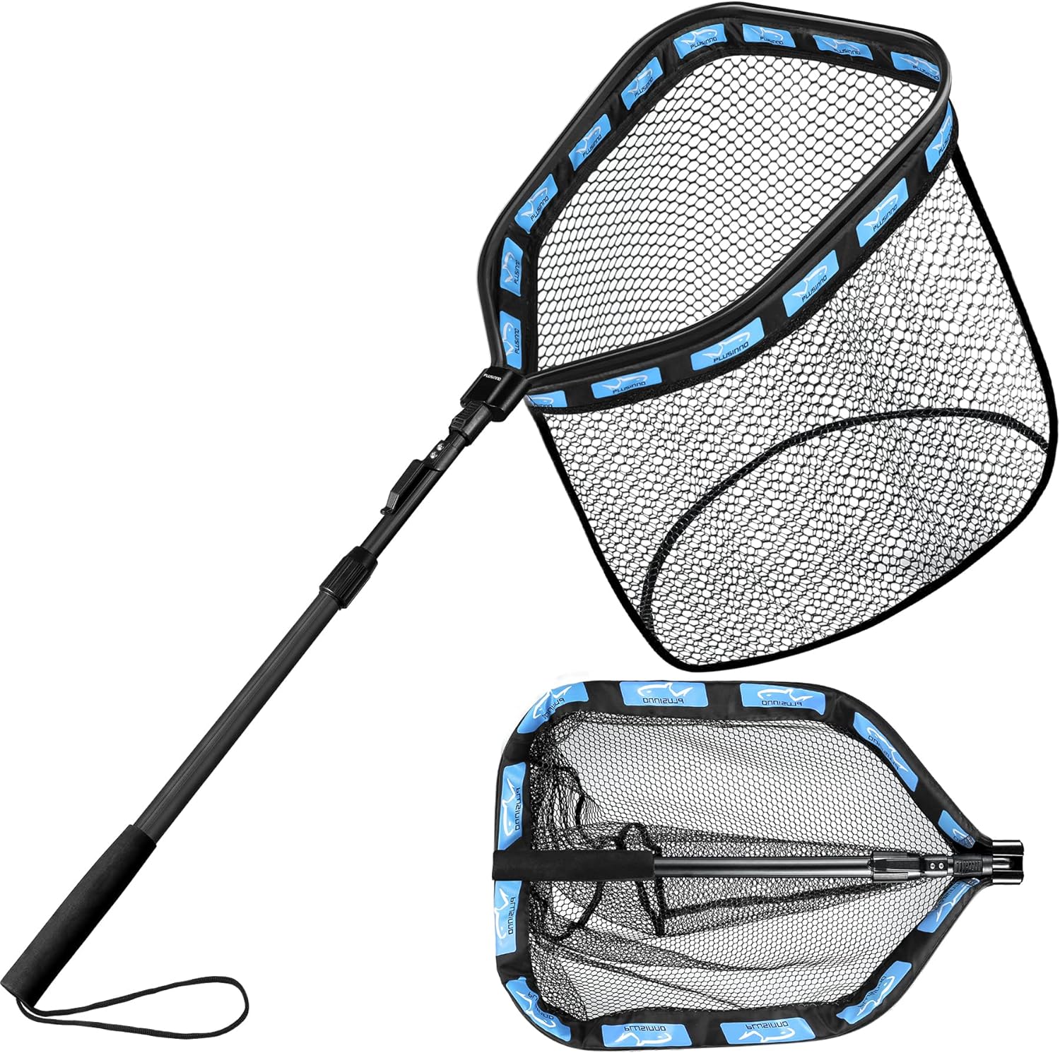 PLUSINNO Floating Fishing Net for Steelhead, Salmon, Fly, Kayak, Catfish, Bass, Trout Fishing