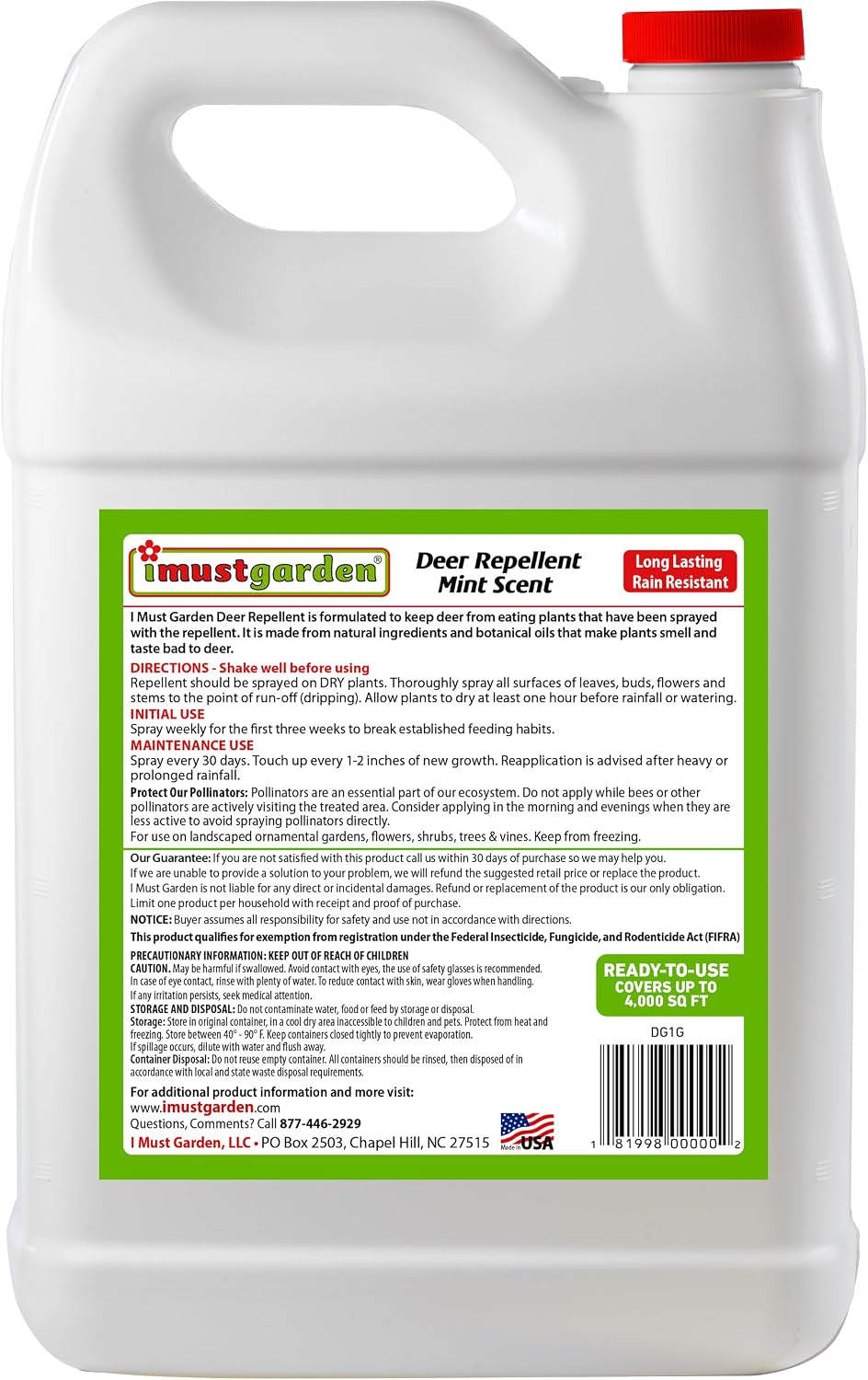 I Must Garden Deer Repellent: Powerful All-Natural Protection, 32oz Mint | Ready to Use Spray - Safe for Plants Pets & Pollinators - Pleasant Scent - Long-Lasting Control