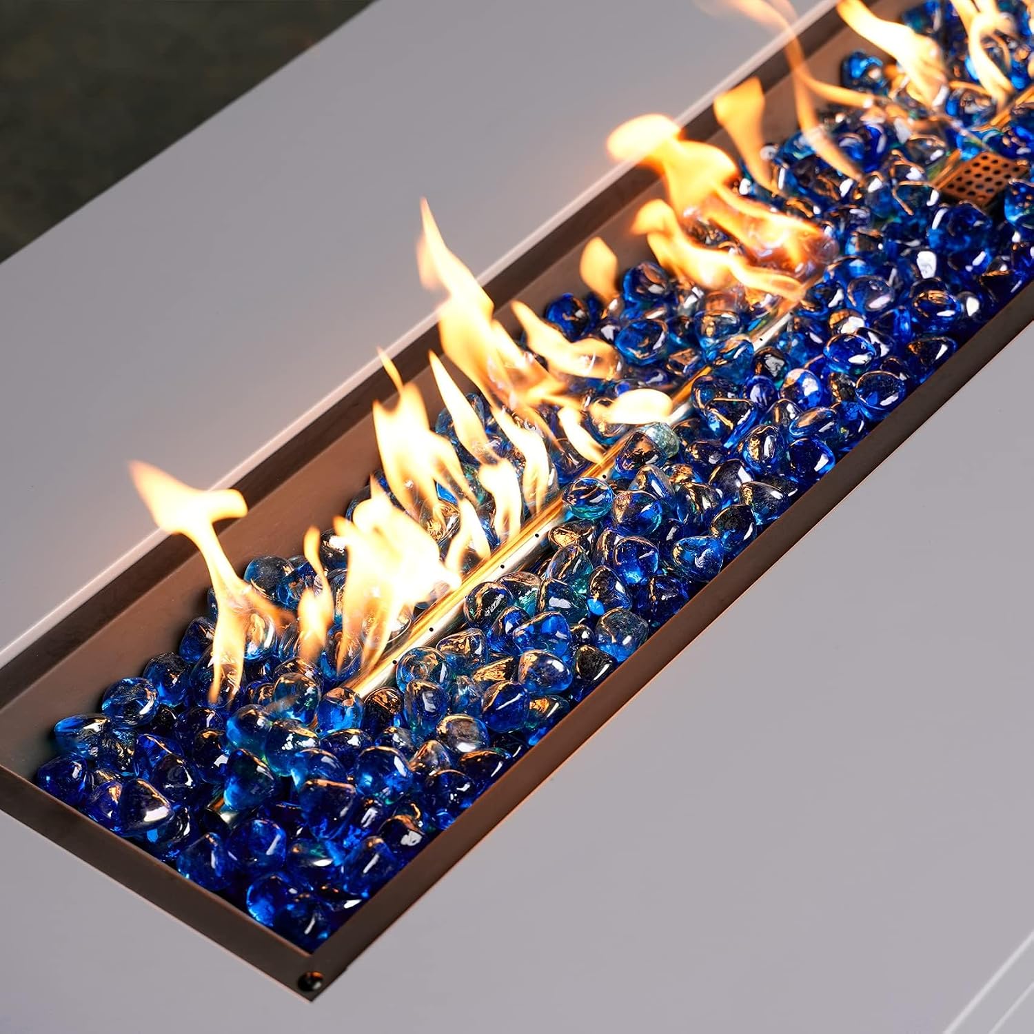 Mr. Fireglass 10 Pounds 1 Inch Diamond Fire Glass, High Luster Crystal Ice | Reflective Fire Pit Glass Rocks,10 lbs, For Propane & Natural Gas Fire Pits Table Fireplace & Lanscape