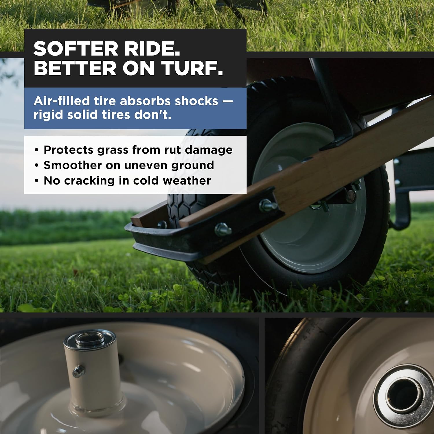 Scenic Road 16" XHD 4-Ply Turf Replacement Wheelbarrow Wheel (SRWT)