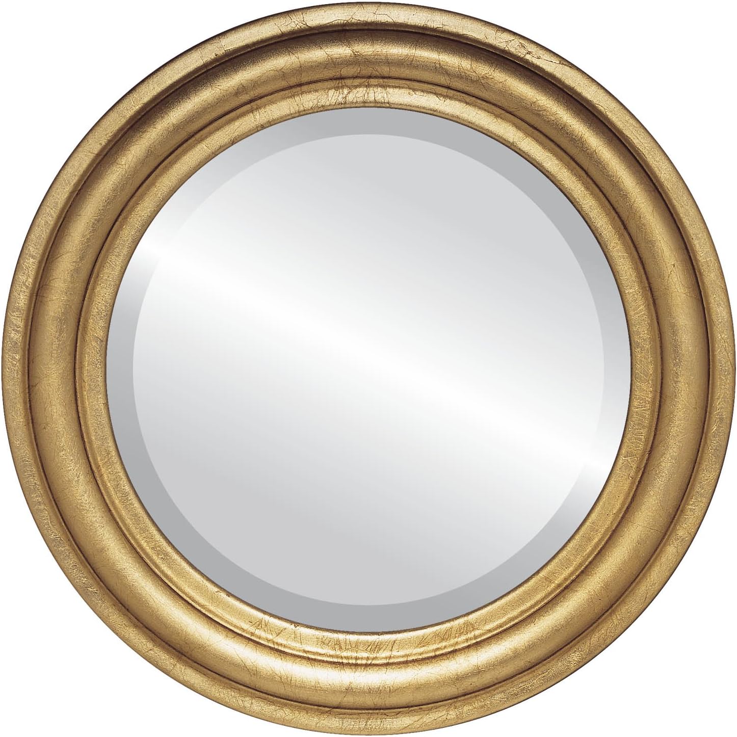 OVALCREST Round Beveled Wall Mirror for Home Decor - Philadelphia Style - Rubbed Bronze - 22x22 Outside Dimensions