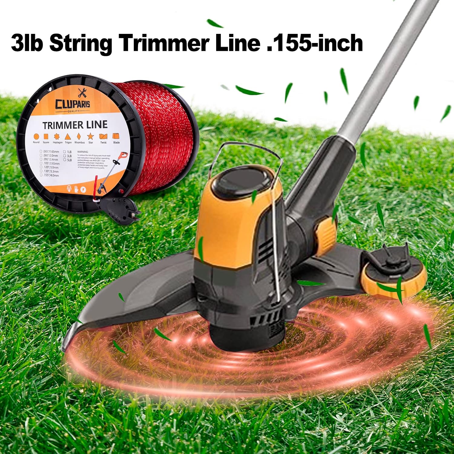 Cluparis 3-Pound String Trimmer Line .095-inch