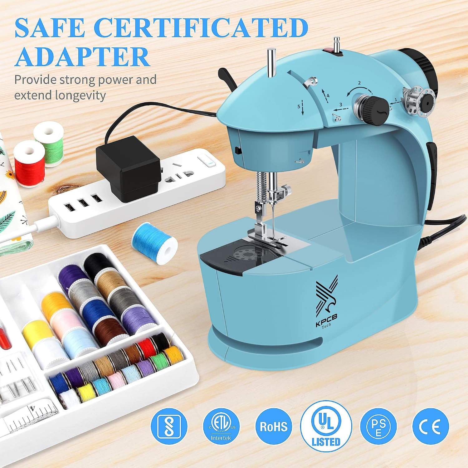 Sewing Machine for Beginners with Fabrics&Finger Guard, Mini Size