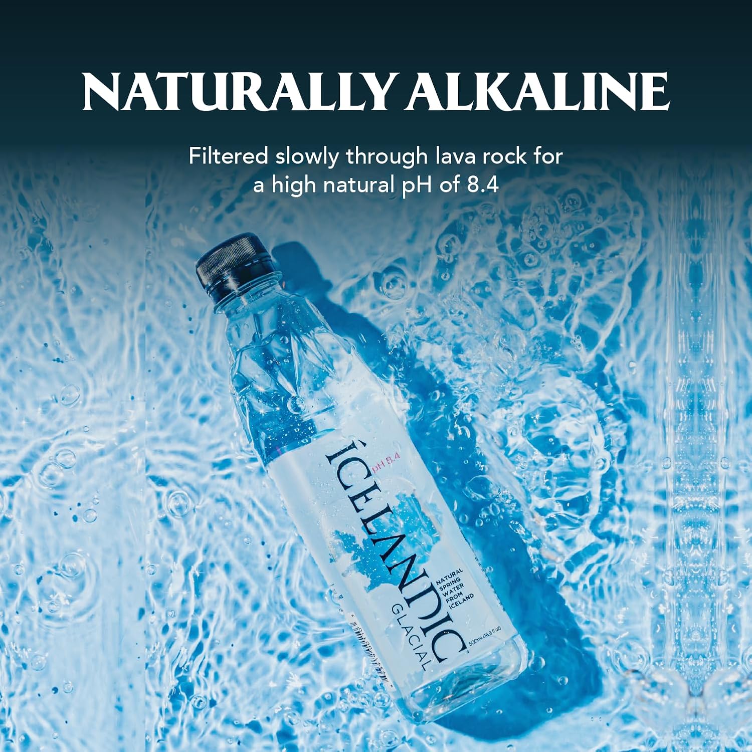 Icelandic Glacial Natural Spring Alkaline Water, 16.9 Fl Oz (Pack of 24) | Natural Spring Alkaline Water