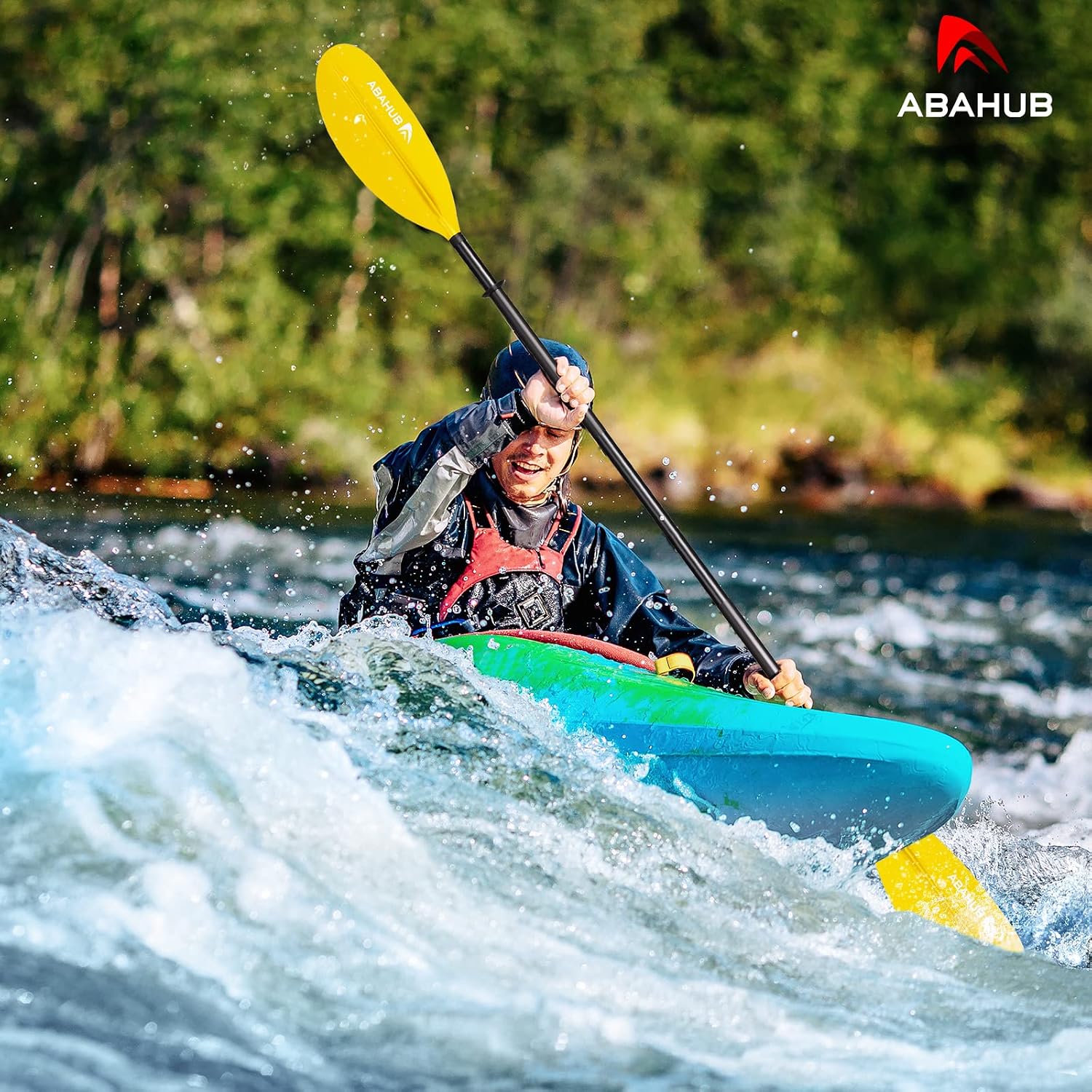 Abahub Kayak Paddle with Free Leash 220-240cm Kayaking Oars