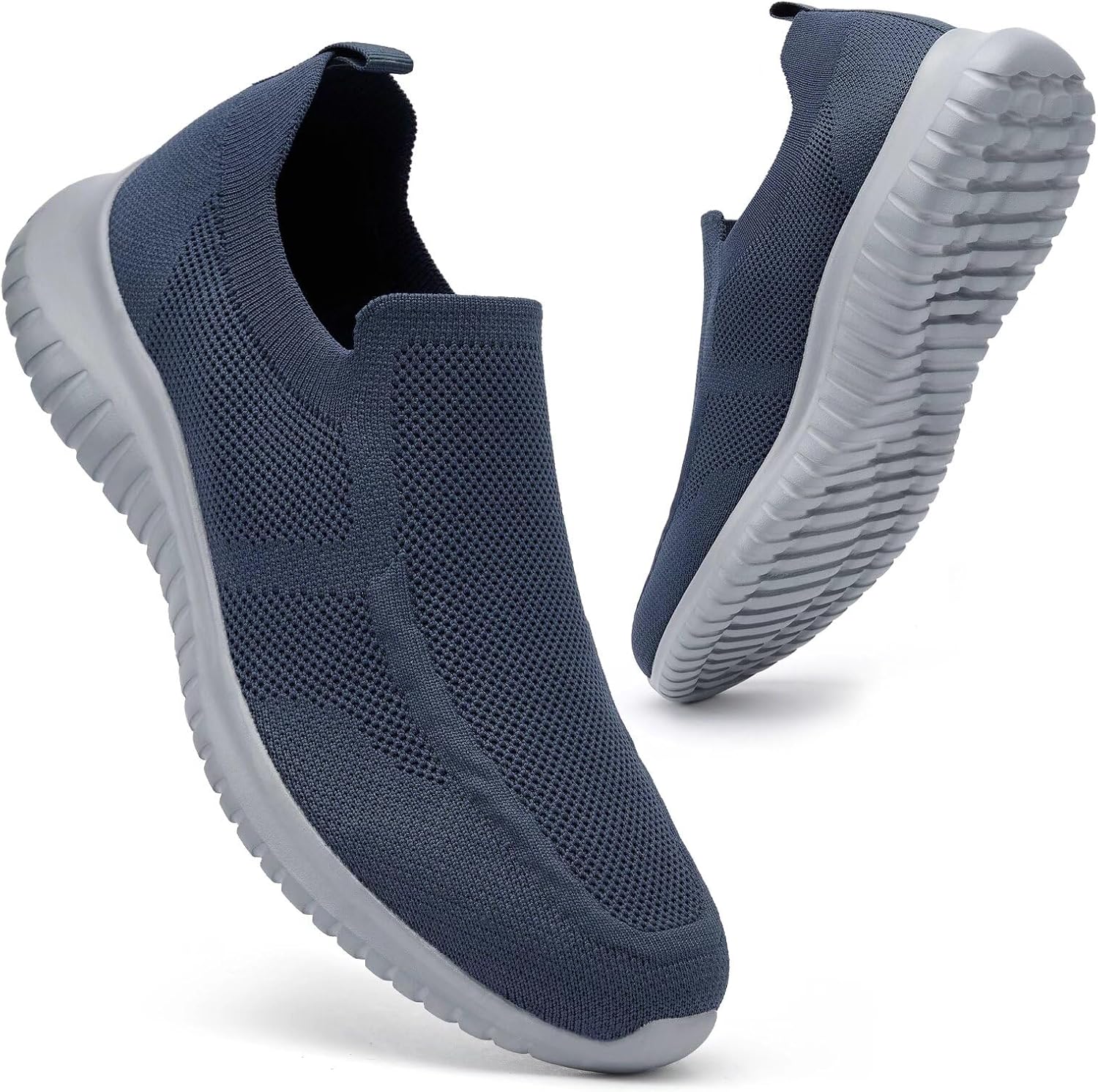 konhill Mens Slip-On Knit Walking Sneakers