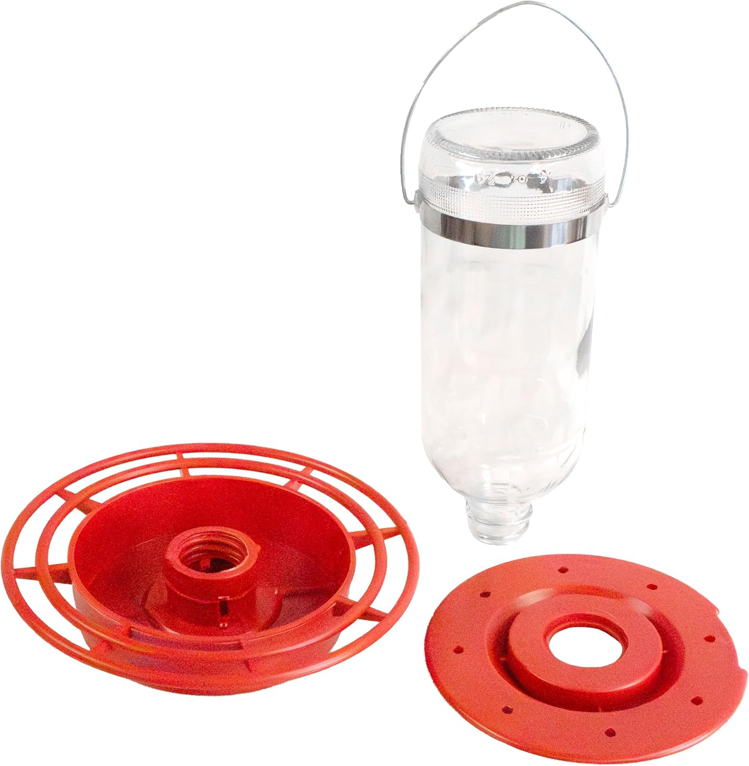 Best 1 Hummingbird Feeder with 8 Nectar Ports, Hummingbird Nectar Feeder, 16 oz Capacity, Red, Clear