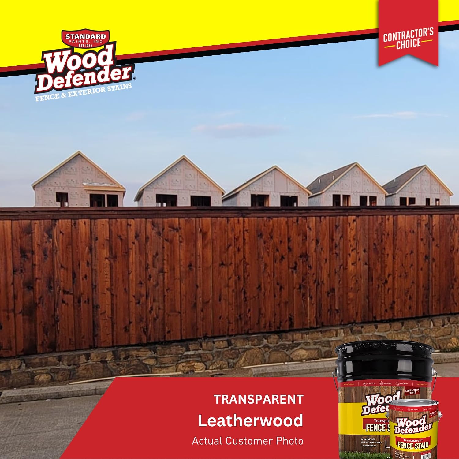 Wood Defender Transparent Fence Wood Stain and Seal in One, Oil-Based Penetrating Sealer, Professional-Grade, Long-Lasting