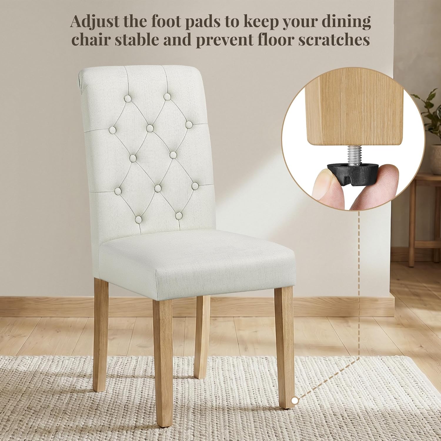 Yaheetech Dining Chairs Set of 2 Modern Upholstered Parson Chairs Dark Gray