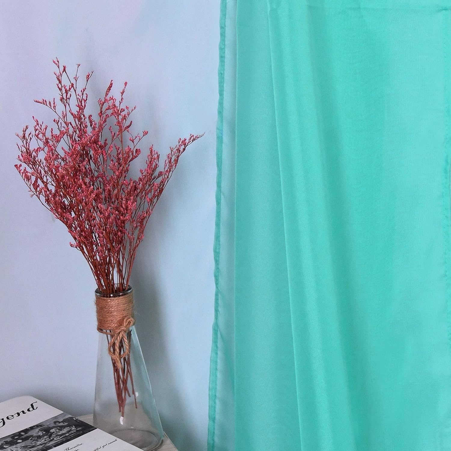 HUTO Light Pink Sheer Window Scarf Valances for Girls Room Sheer Soft Voile Curtain Scarves for Wedding Party 216 Extra Long