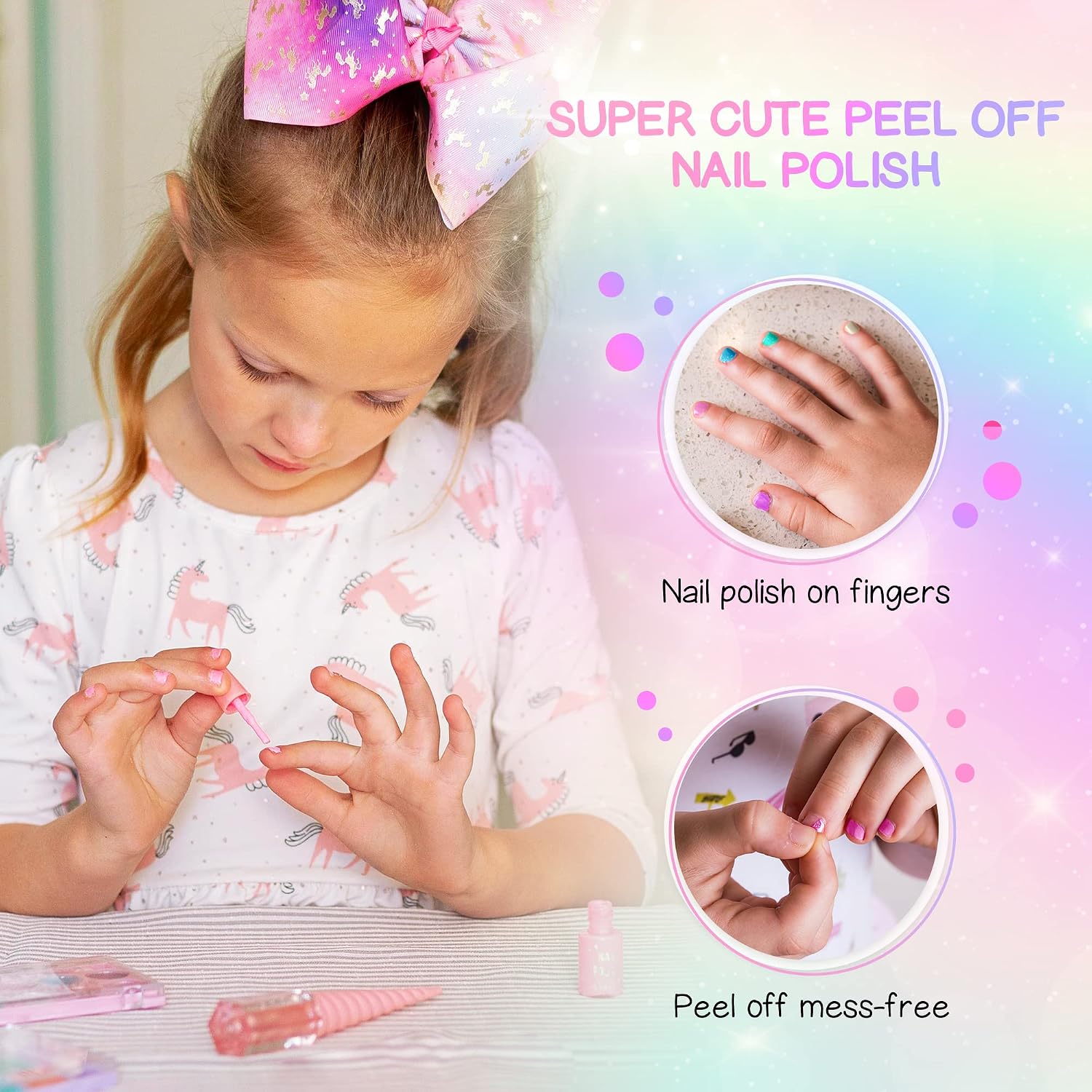 Kids Real Makeup Kit with Unicorn Purse Non Toxic Washable Make Up Set