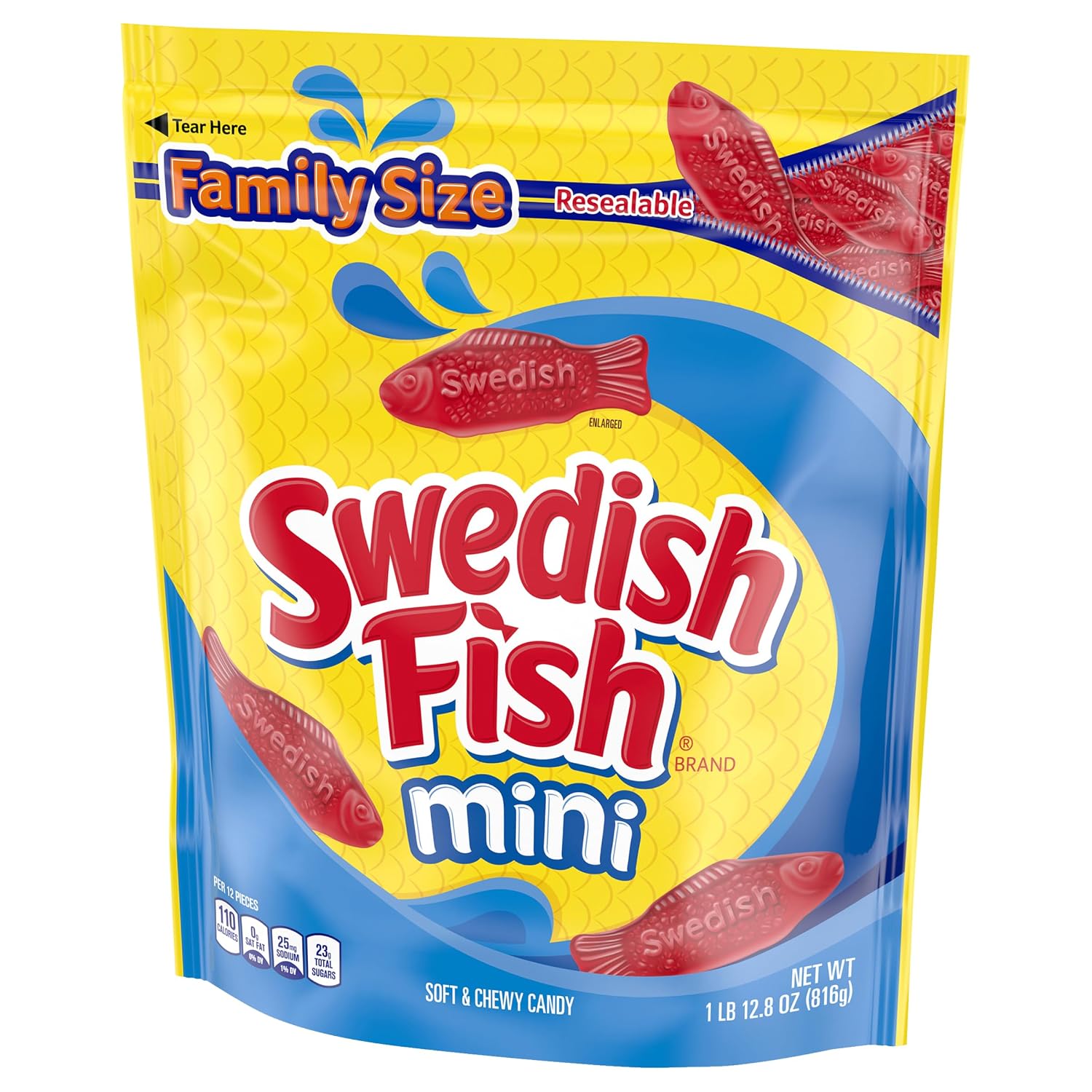 SWEDISH FISH Soft & Chewy Gummy Candy, Bulk Candy, 12-3.1 oz Boxes