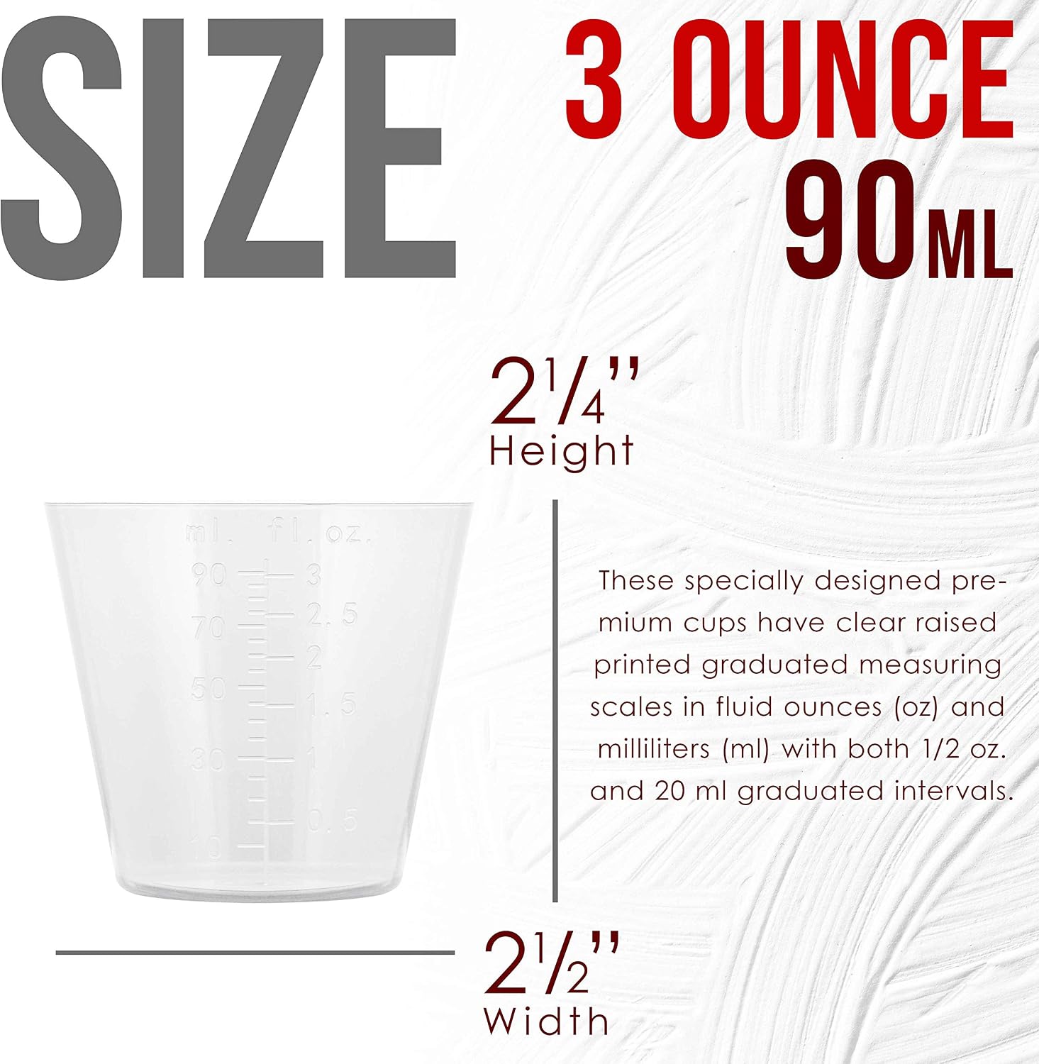 Pouring Masters 40 Ounce (1200ml) Graduated Plastic Mixing Cups (Box of 24)