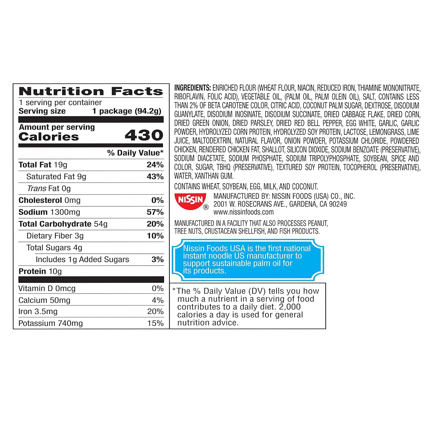 Nissin Hot & Spicy Ramen Noodle Soup, Chicken, 3.32 Ounce (Pack of 6) | Bold and spicy flavor for a kick of heat in every bite
