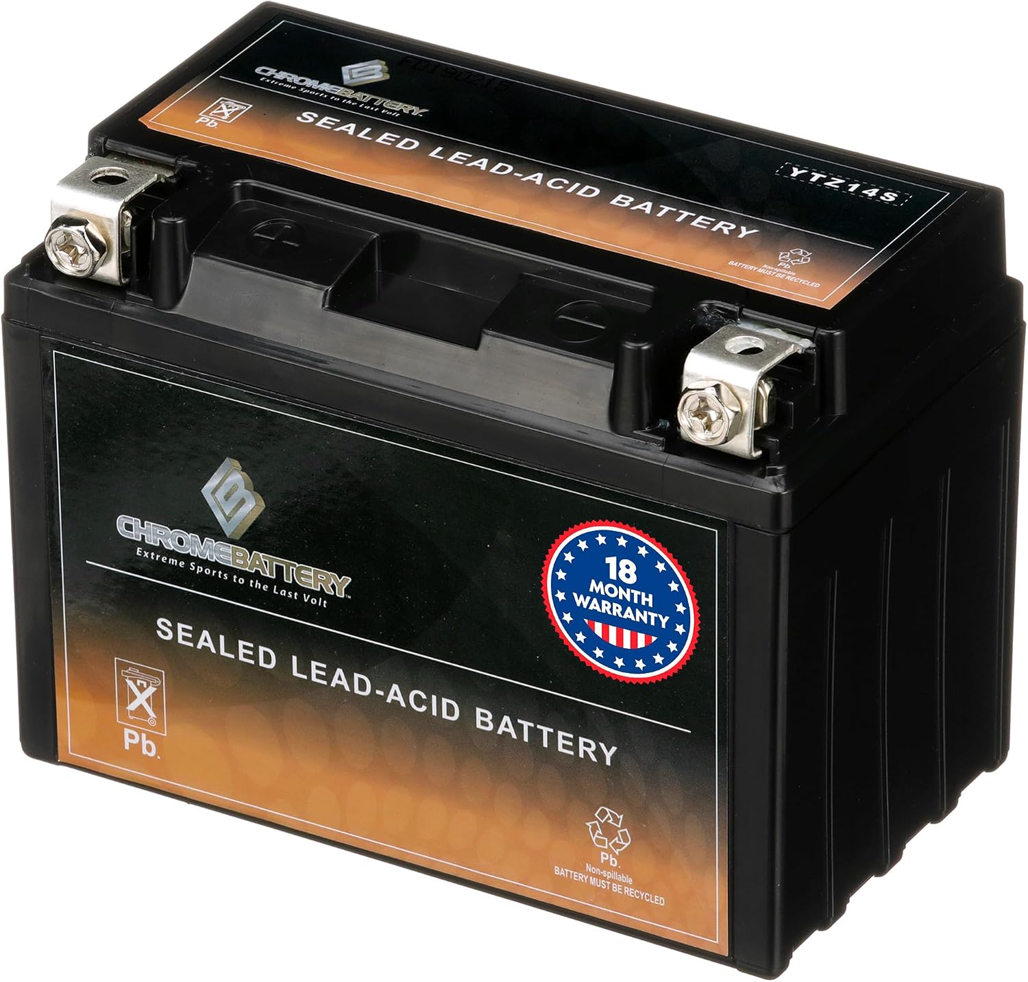 CB CHROMEBATTERY YTX30L-BS 12V 385 CCA AGM – Maintenance-Free 30Ah Battery for Harley, ATV, UTV, Snowmobile, Jet Ski – T3 Nut & Bolt Terminal – Fits Harley Touring, Polaris Sportsman 850