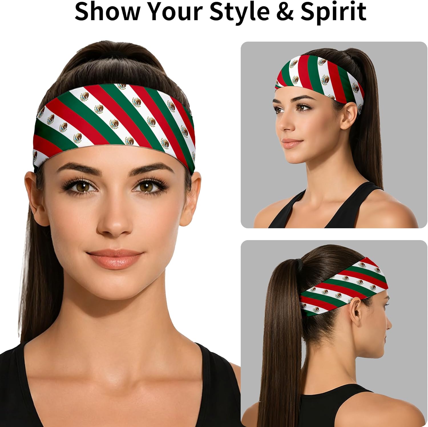 Sports Headband for Women Men,Flag Pattern Workout Head Band,Sweat Bands,Women Running Cycling Yoga Fitness,WorkoutSports Gift