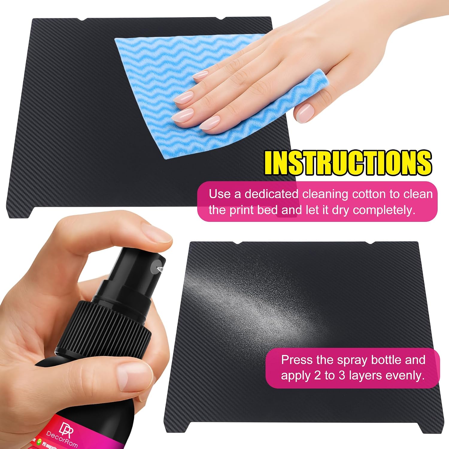 3D Printer Adhesive Glue, 7oz Strong Grip Reduces Warping for PLA, ABS, ASA, PETG Filament & No Residue 3D Printing Glue