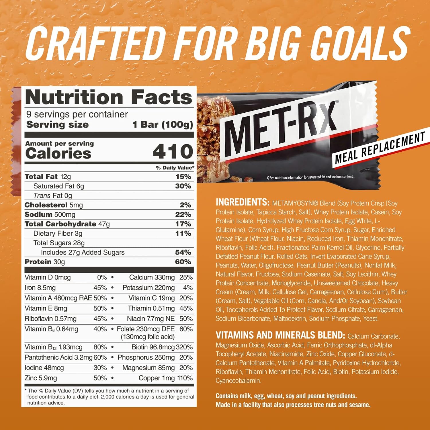 MET-Rx Protein Plus Bar, Great as Healthy Meal Replacement, Snack, and Help Support Energy, Gluten Free, Peanut Butter Cup, With Vitamin A, Vitamin C, and Zinc to Support Immune Health, 85 g,9 Count | Great as Healthy Meal Replacement, Snack, and Help Su…