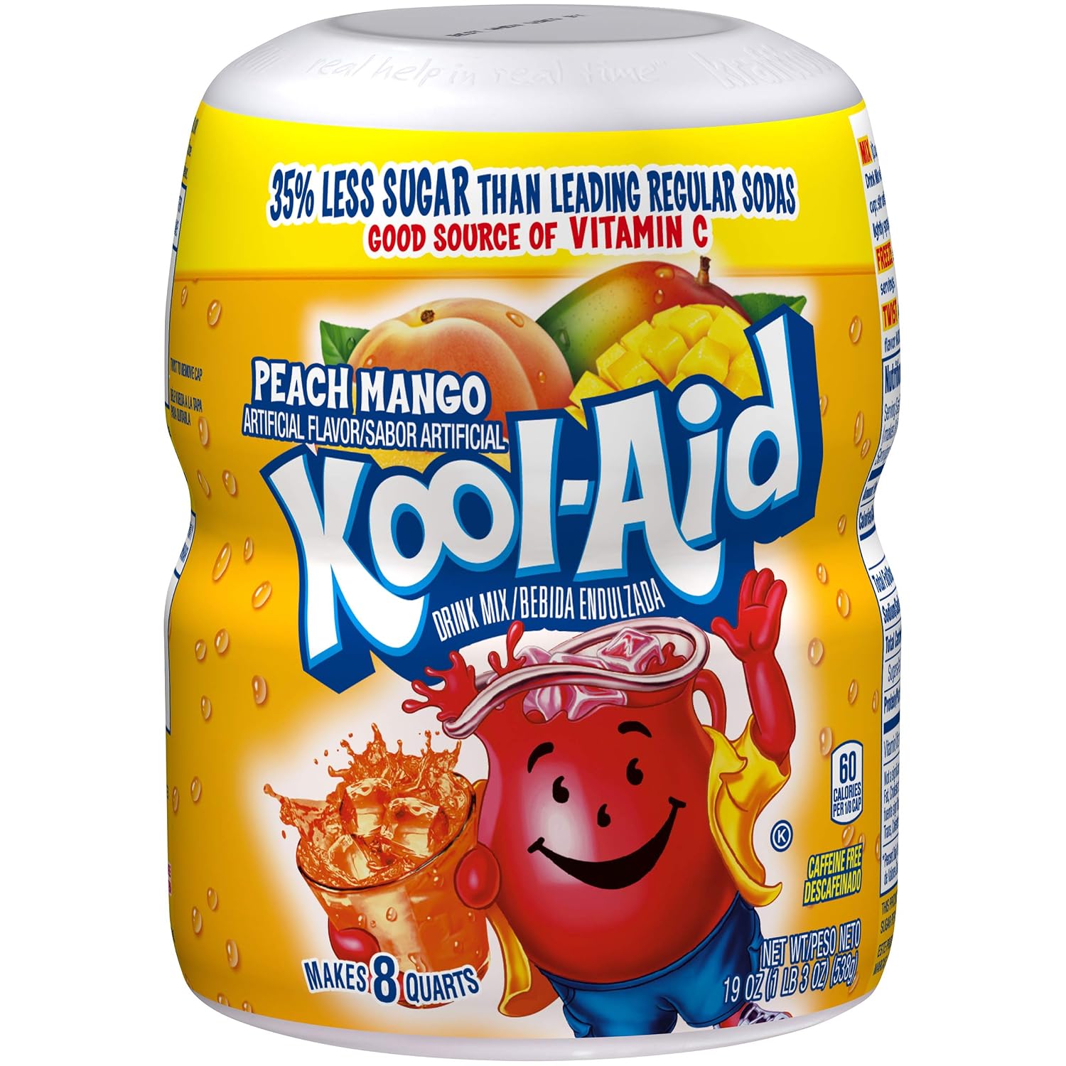 Kool-Aid Drink Mix, Tropical Punch, 19 oz | for Flavorful Hydration and Shareable Refreshment Good Source of Vitamin C, Caffeine Free Gluten Free
