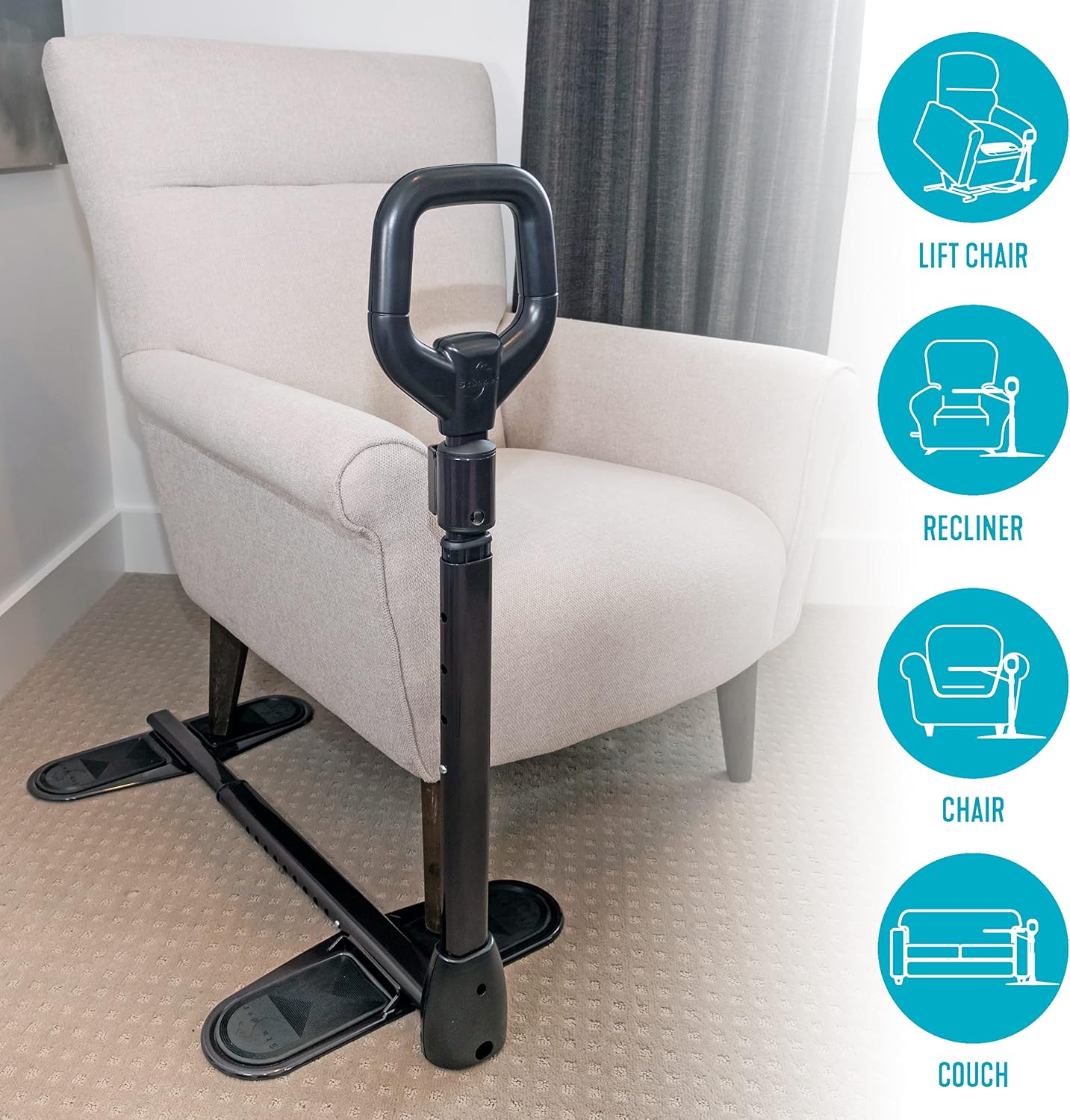 Stander CouchCane, Standing Assistance Aid for Adults, Seniors, and Elderly, Chair Lift Assist, Standup Support, Adjustable Mobility Couch Rails
