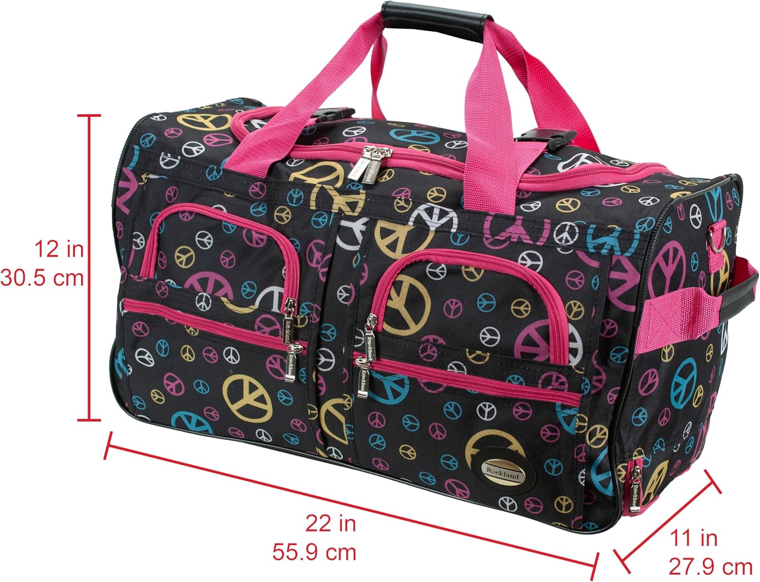 Rockland Rolling Duffel Bag, Black, 22"