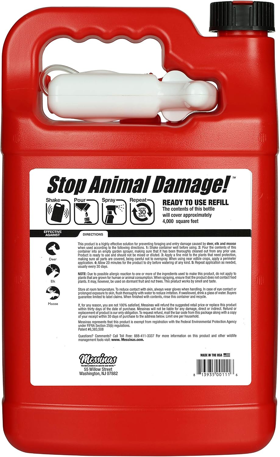 Deer Stopper Garden Animal Repellent - Safe & Effective, All Natural Food Grade Ingredients, Repels Deer Elk, and Moose, Ready to Use