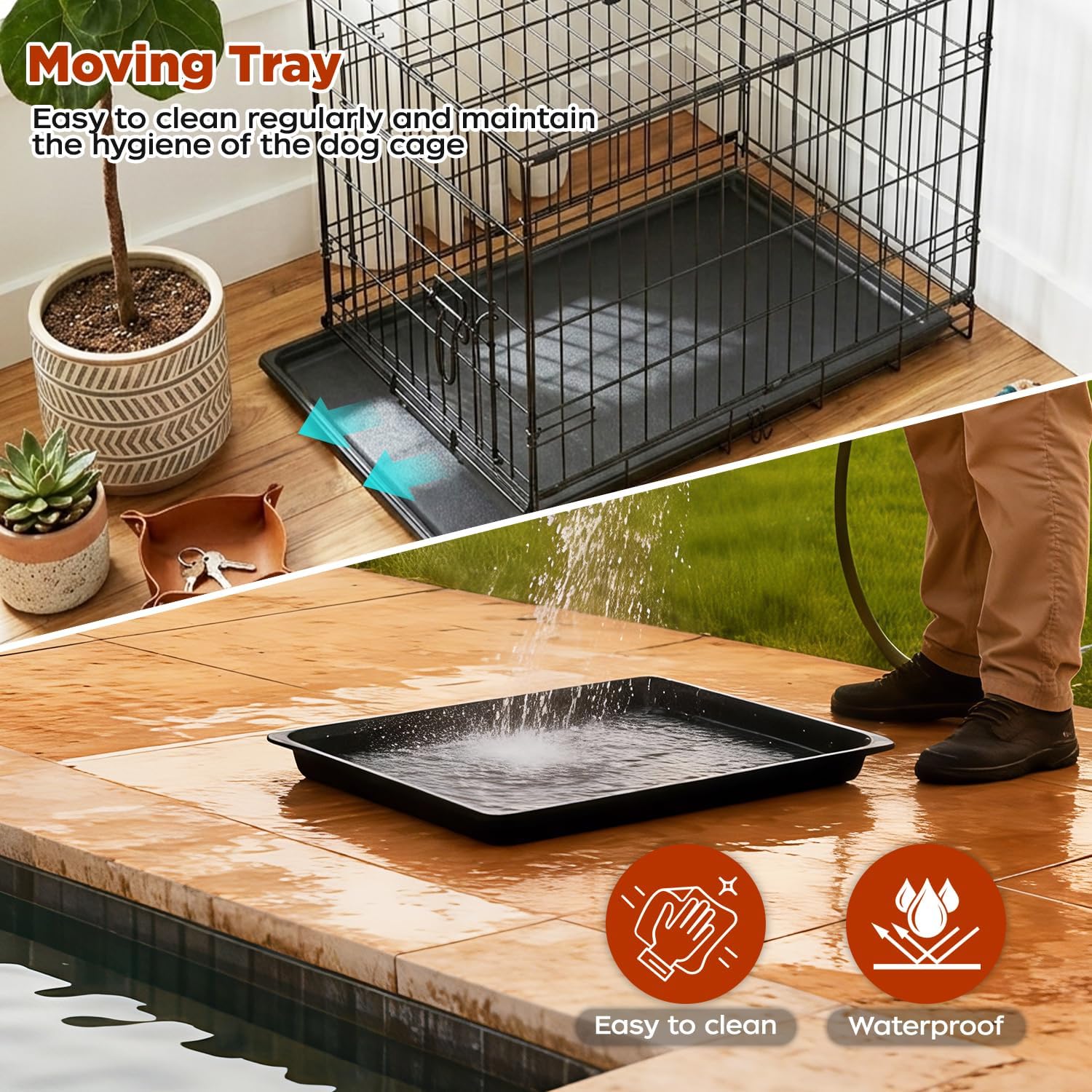 BestPet | Dog Crate | 48" | Black | Foldable Metal Kennel with Double Doors
