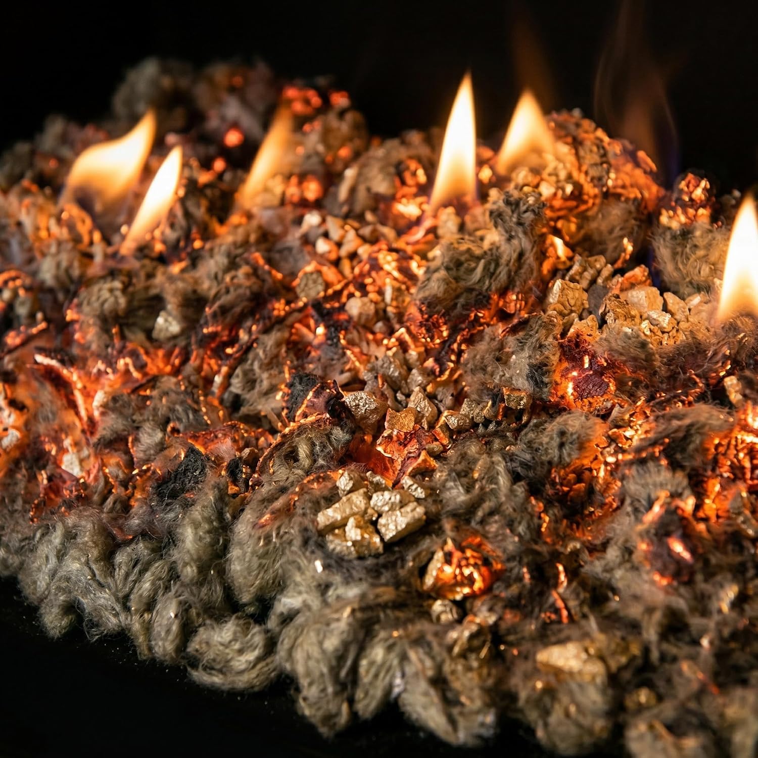 Midwest Hearth Glowing Embers for Gas Logs – 6 oz | Rock Wool and Vermiculite Blend | Enhanced Ember Effect | Vented and Unvented Compatible
