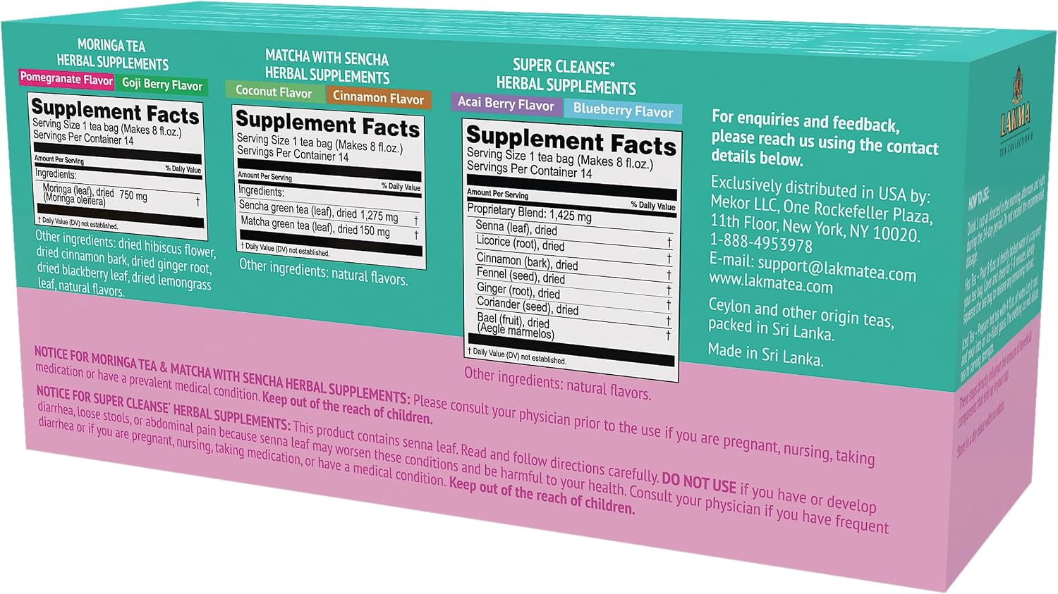 HYLEYS Lakma 14 Day Weight Loss Kit Green Tea - 42 Tea Bags