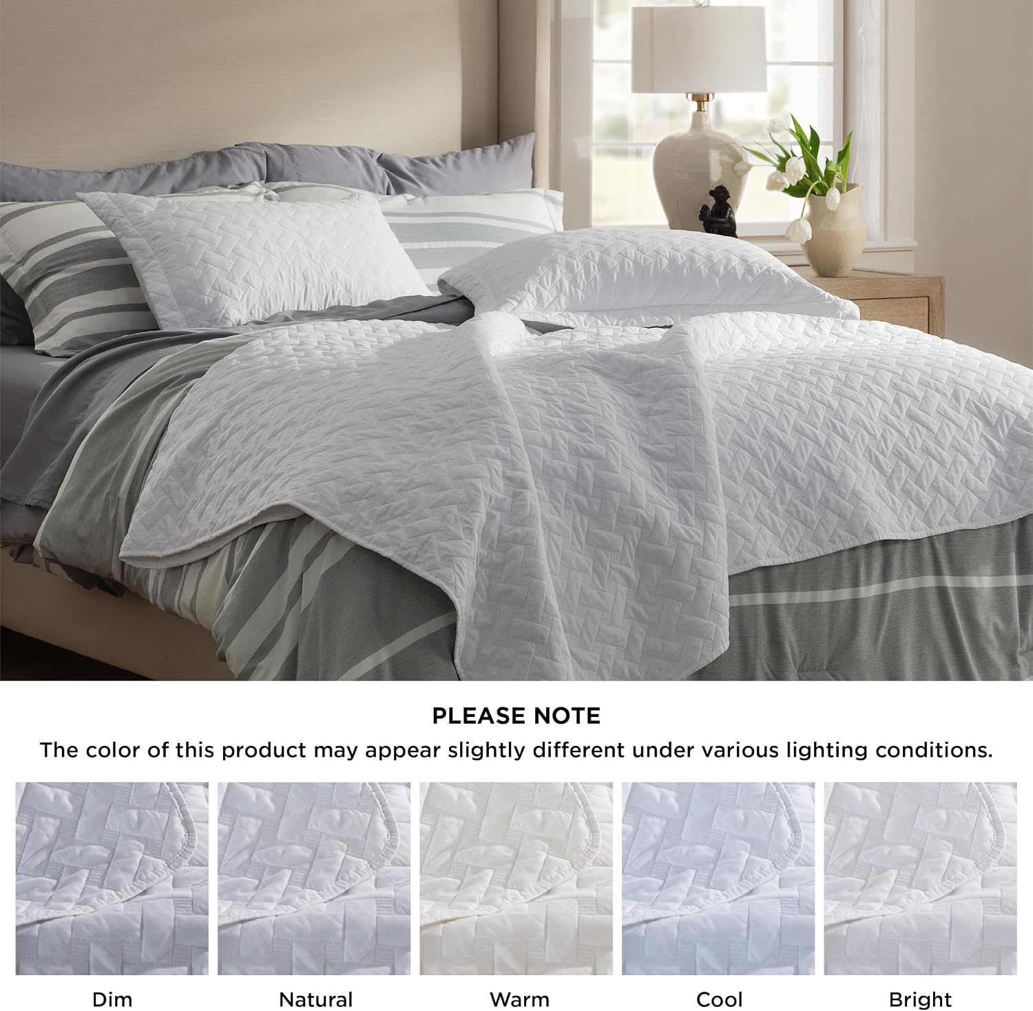 Bedsure Quilts Queen Size - Grey Bedspreads Queen Size with Basket Weave Pattern, Soft Quilt Bedding Set, Lightweight Comforter Set Coverlet for All Seasons with 2 Pillow Shams (90" x 96")