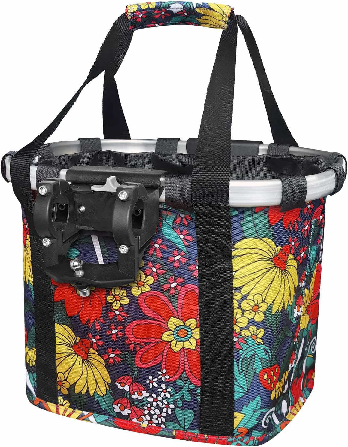 RAYMACE Bicycle Basket Dog Bike Handlebar Basket Front,Folding Detachable Quick Release Easy Install,Cycling Picnic Bag