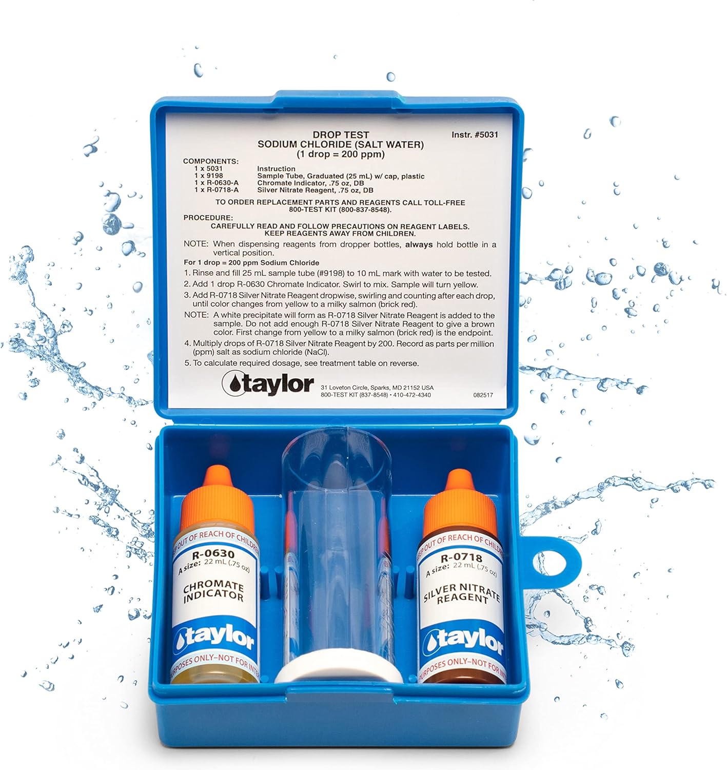 TAYLOR TECHNOLOGIES INC K-1766 DROP TEST CHLORIDE SALT WATER