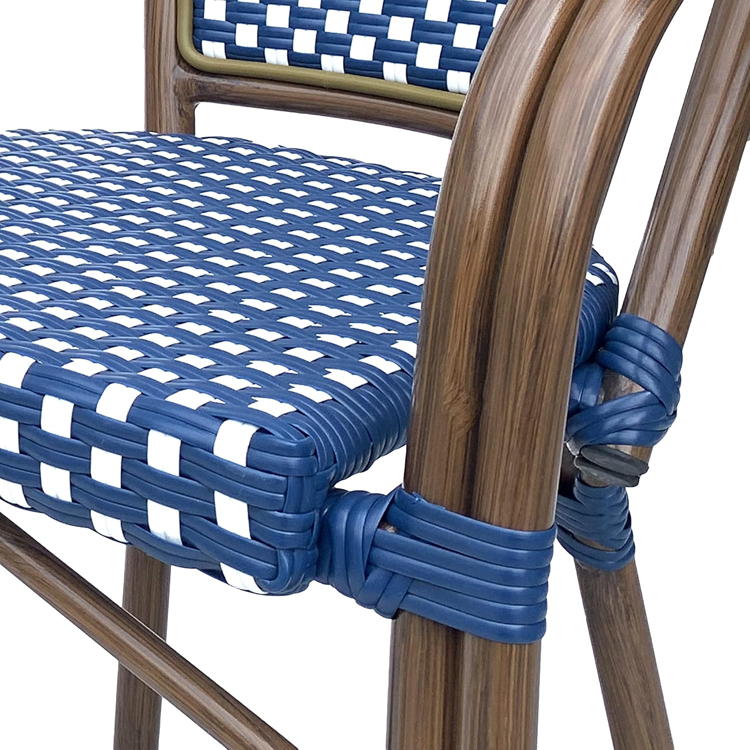 Christopher Knight Home Anastasia Outdoor French Bistro Chair (Set of 2), Black + White + Bamboo Print Finish