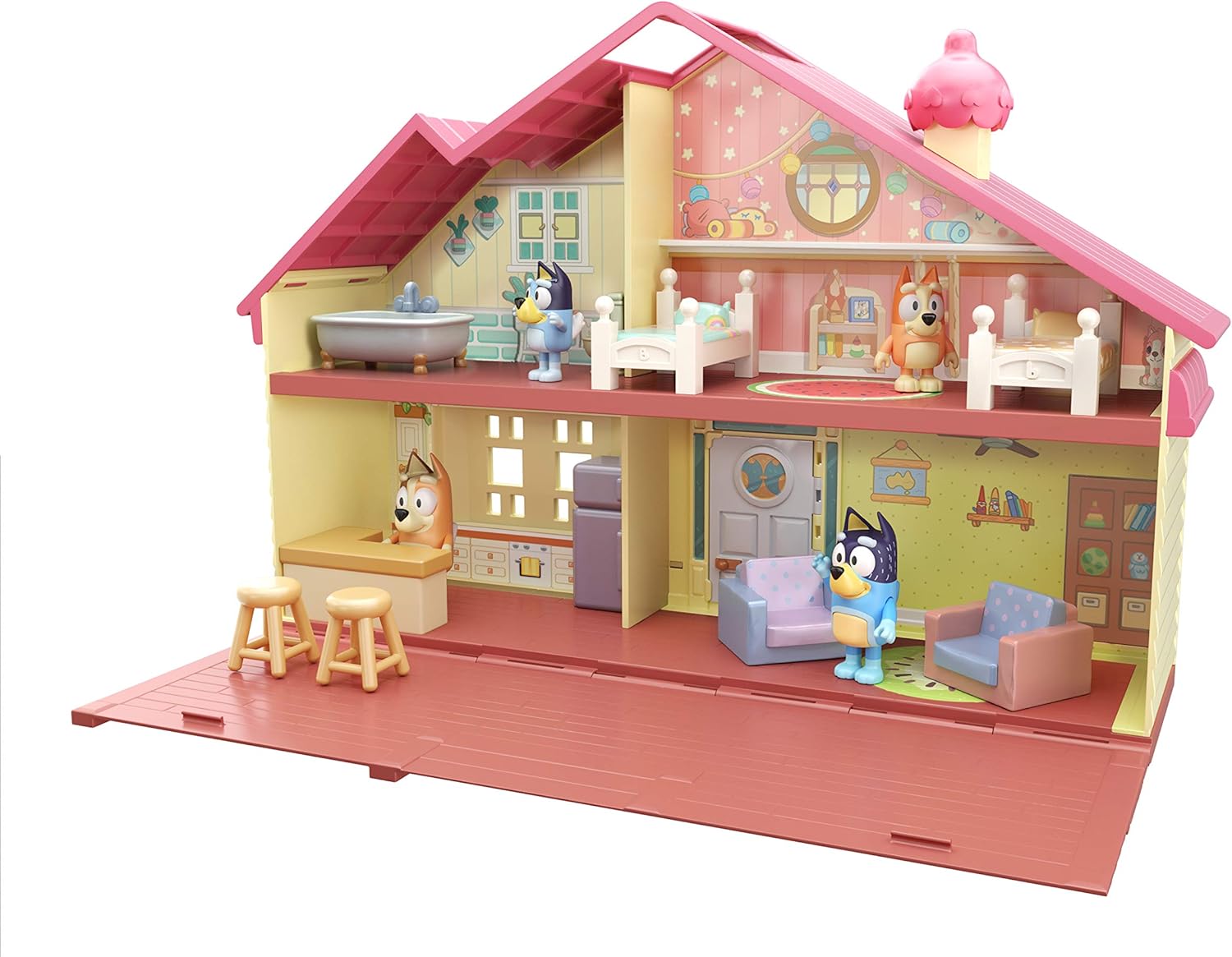 Bluey Toy House Mega Bundle, Family Home & BBQ Playhouse, Ages 3-5