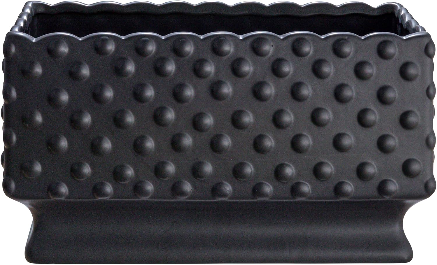 Creative Co-Op White Hobnail Rectangle Ceramic Planter